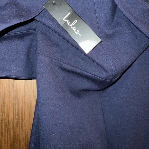 Navy Blue Off-The Shoulder Bodycon Dress - Picture 5 of 5